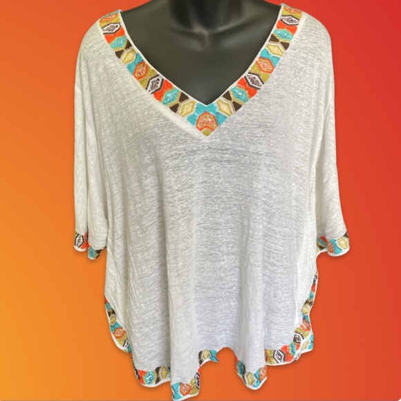 Gorgeous Tropical Beaded Blouse - Picture 9 of 12